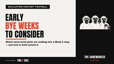 Shrewdness Guillotine Fantasy Football:  Early Bye Weeks to Consider
