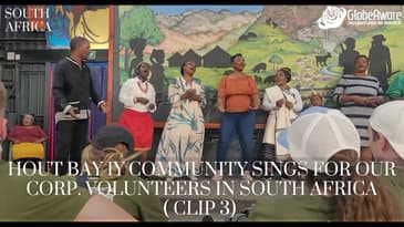 (Clip 3) Hout Bay IY Community Sings For Globe Aware Corp Volunteers In South Africa
