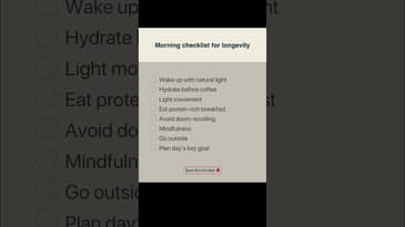 Morning checklist for longevity #longevity #healthylifestyle #health