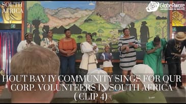 (Clip 4) Hout Bay IY Community Sings For Globe Aware Corp Volunteers In South Africa