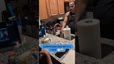 Surprising my dad with cake for his 56th birthday! 🎂 #daddysgirl #birthday #icecreamcake