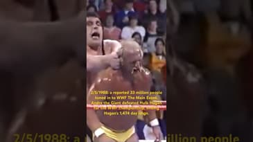 2/5/1988 33m people watched WWF The Main Event. Andre the Giant ended Hogan’s 1,474 day title reign.