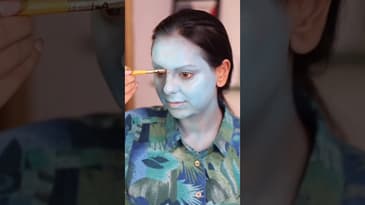 SUPER DETAILED Avatar makeup tutorial! #shorts #ashortaday #makeupshorts #avatar