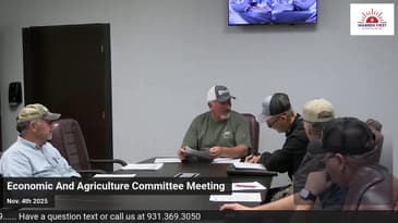 Economic And Agriculture Committee Meeting