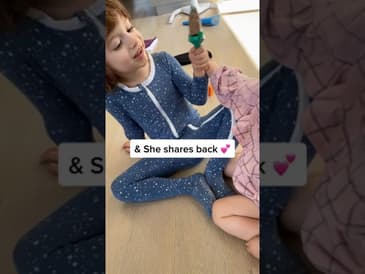 He loves, protects, and shares everything with her 💗  #shorts #momlife #cutebaby