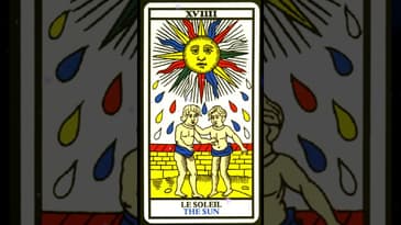 XVIIII. The Sun Card (Marseille Tarot)