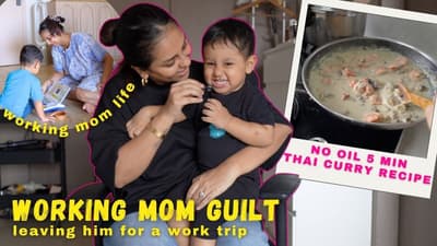 This is what being a working mom REALLY looks like | NO OIL Super Easy Thai Curry Recipe | Aanam C