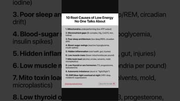 10 Root Causes of Low Energy No One Talks About #energy #longevity #healthyliving