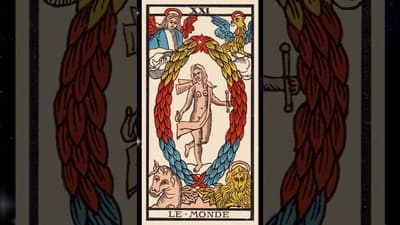 XXI. The World Card (Marseille Tarot)