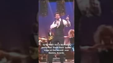 12/15/1987: Vince McMahon performed ‘Stand Back’ live on stage at the second- ever Slammy Awards.