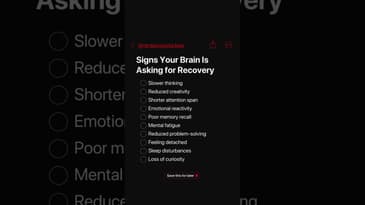 Signs Your Brain Is Asking for Recovery #longevity #healthyaging #longevitytips