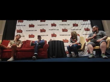 Lennie James (Morgan) and Josh Mikel (Jared) of The Walking Dead Q&A panel - The Camp 2024