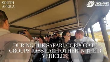 During The Safari, Corp. Groups Pass Each Other In Their Vehicles!