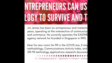 How can entrepreneurs survive and thrive using PR technology during COVID Times?