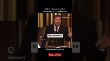 Is Ricky Gervais Correct In Criticizing Celebrities For Injecting Politics Into Acceptance Speeches?