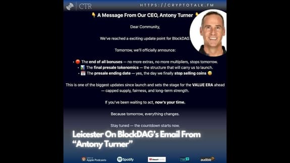 Leicester On #BlockDAG’s Email From “Antony Turner” (OOC)