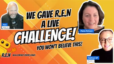 Watch R.E.N  - your AI coach solve a common contact centre problem - Live !
