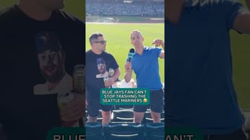 Is This The CRAZIEST Fan In All Of Baseball?? 😳😂 #shorts #baseball #seattle #mariners #bluejays