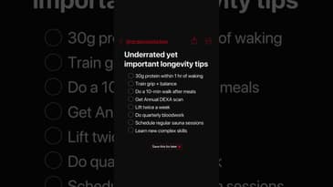 Underrated yet important longevity tips #longevity #health #healthyaging