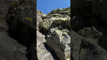 Climbing the sketchy part - Huntington Ravine on Mount Washington