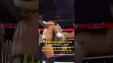 2/25/2013: John Cena defeated CM Punk to earn a WWE Championship match vs The Rock at WM 29. #wwe