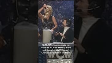 12/18/1995: Madusa returned to WCW on Nitro, & threw her WWF Women’s Championship belt in the trash.