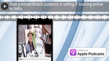How a retired British academic is selling IT training online to India.