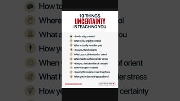 10 things uncertainty is teaching you #longevity #uncertainty