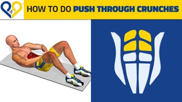 Six pack exercises: Crunch with pushing hands