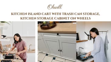 "Kitchen Upgrade: Assembling the Ohwill Island Cart with Hidden Trash Storage!"