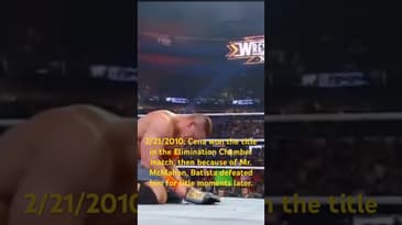 2/21/2010: Cena won the WWE title, then moments later (because of Mr. McMahon) lost it to Batista.