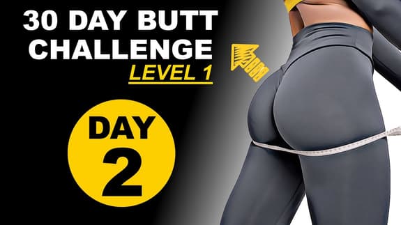 30 DAY BUTT challenge Day 2️⃣  - Level 1 🟡 - Fitness plan #p4p
