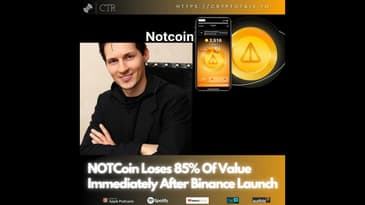 #NOTCoin Loses 85% Of Value Immediately After #Binance Launch (OOC)