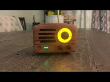The Muzen Transistor AM FM Radio, Portable Bluetooth Speaker in action