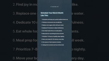 Schedule Your March Month Like This #longevity #healthyaging #health