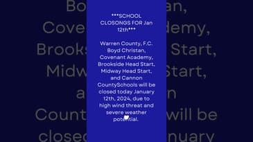 Schools closing Jan 12th