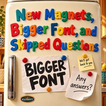 New Magnets, Bigger Font, and Skipped Questions