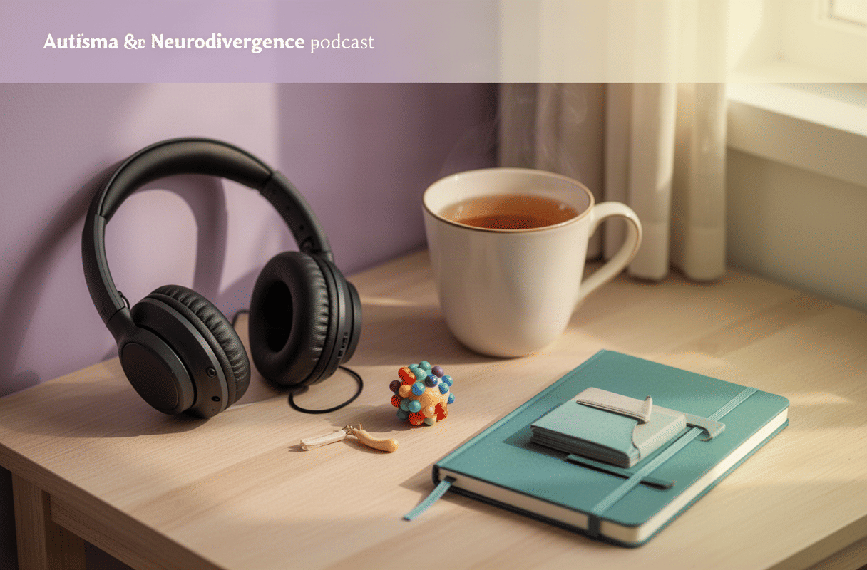 Headphones resting on a surface