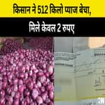 Farmer ने 512 KG Onion70 किमी दूर ले जाकर बेचा, मिले केवल 2 रुपए, वो भी Cheque में