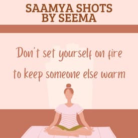 Don't set yourself on fire to keep someone else warm