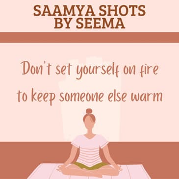 Don't set yourself on fire to keep someone else warm