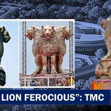"Modi's Lions Ferocious": TMC Compares National Emblem Unveiled By Pm Modi |
