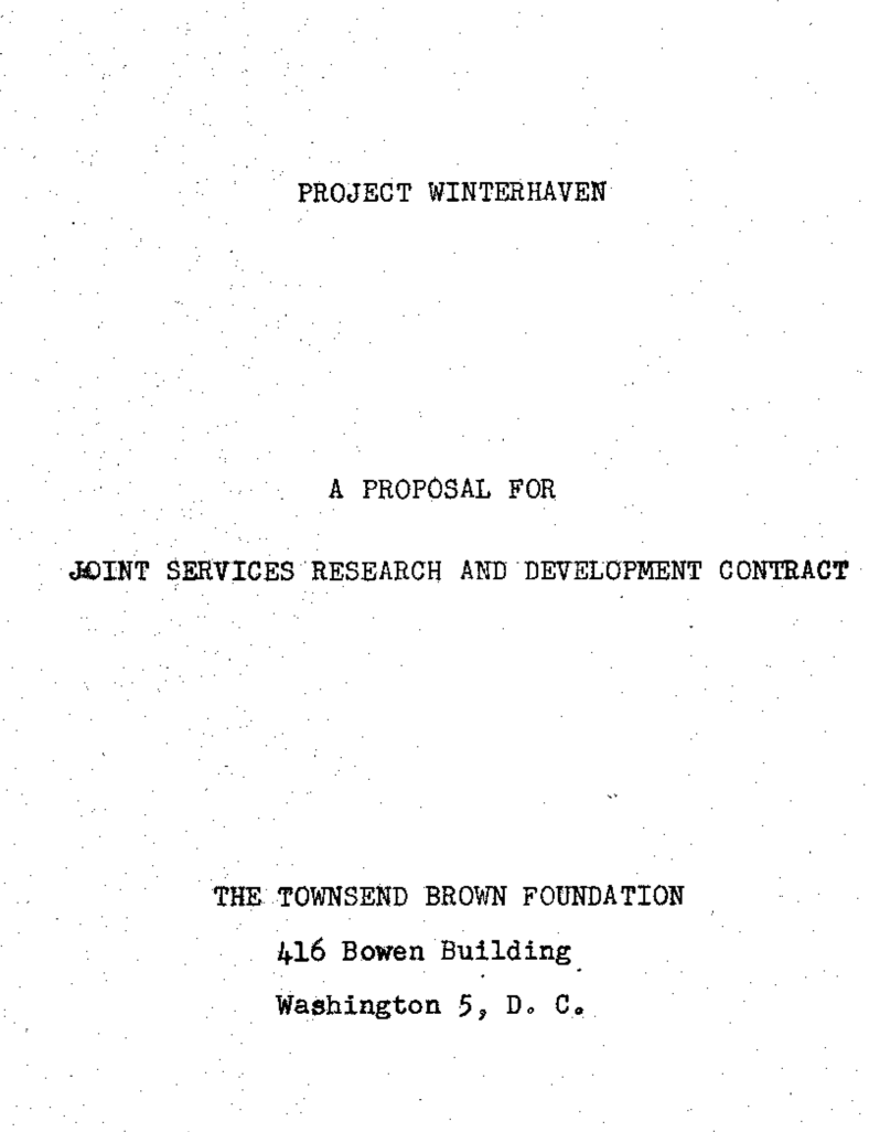 Project Winterhaven - T. Townsend Brown