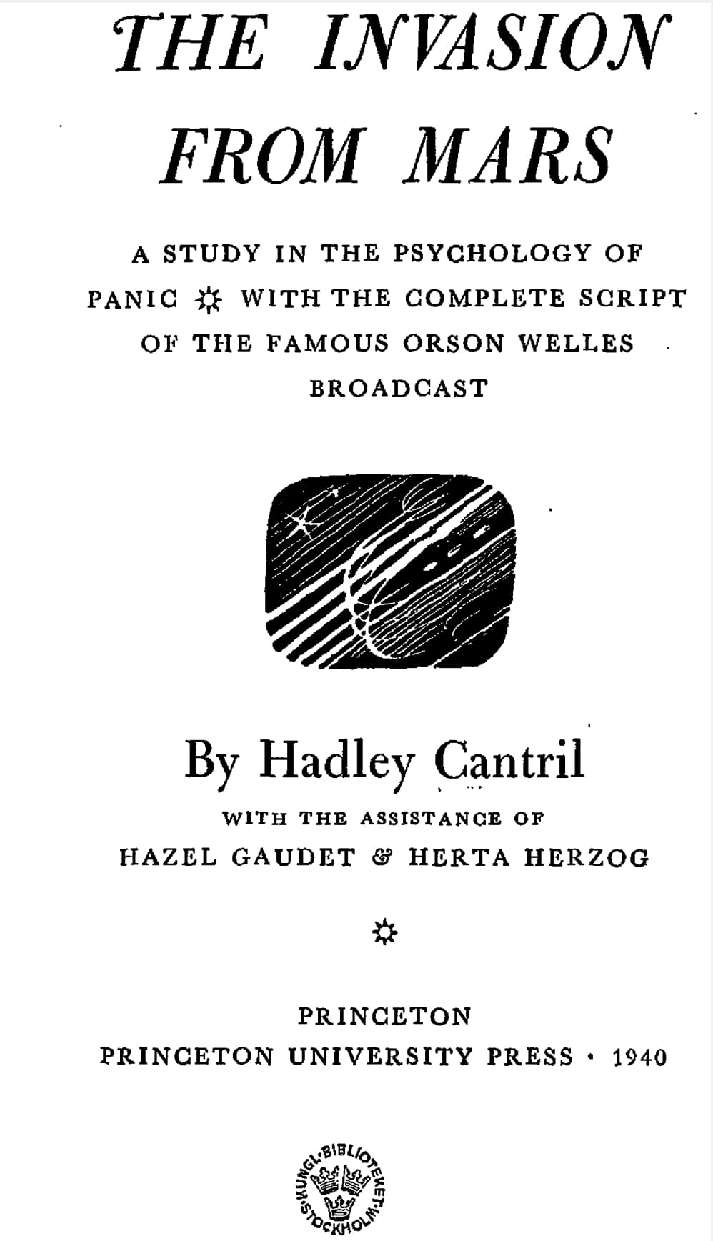 The Invasion From Mars - Hadley Cantril