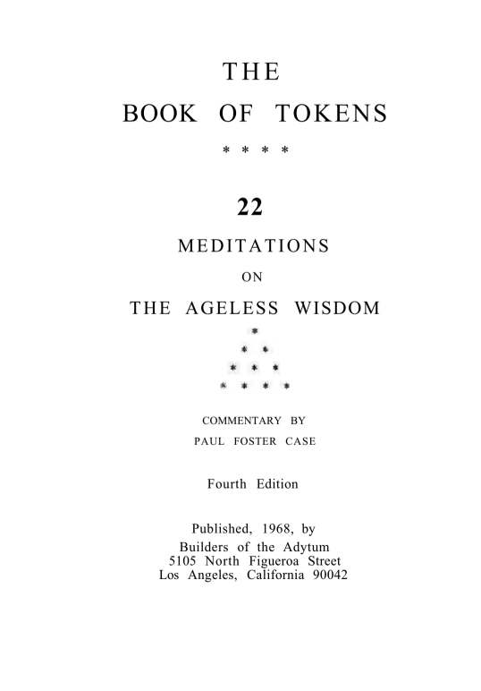 The Book Of Tokens - Paul Foster Case