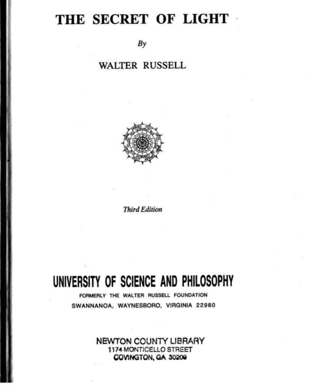 The Secret Of Light - Walter Russell