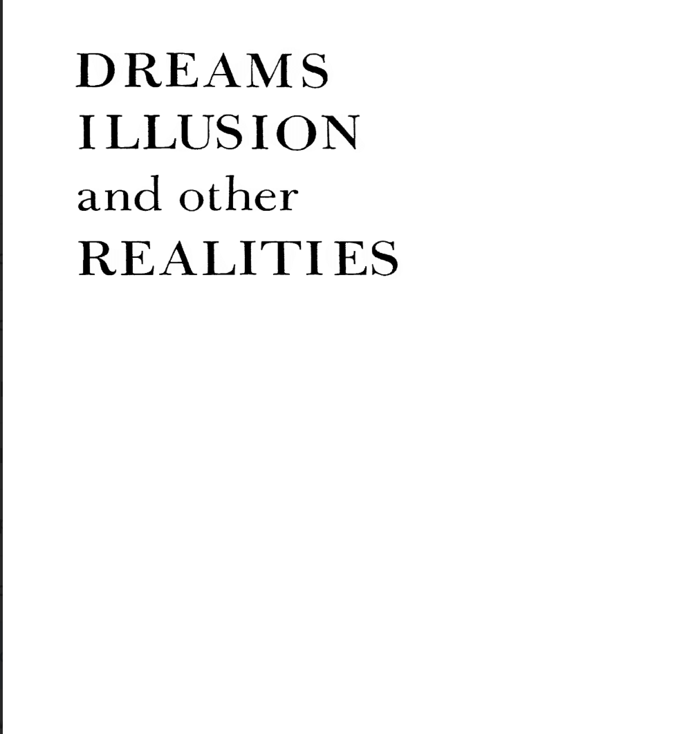 Dreams Illusion and other Realities - Wendy Doniger O'Flaherty