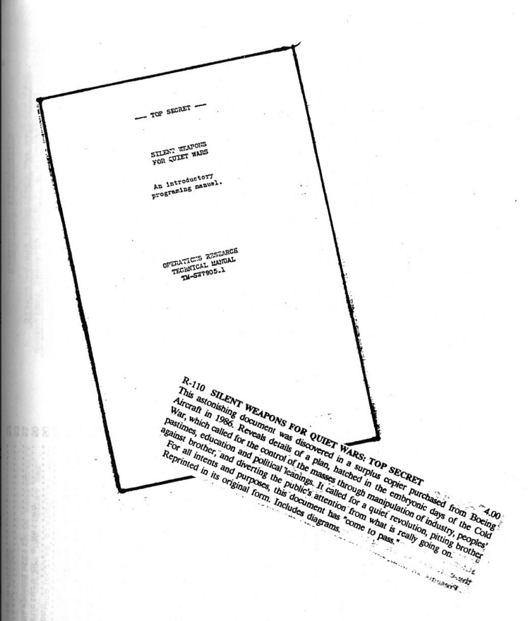 Silent Weapons For Quiet Wars