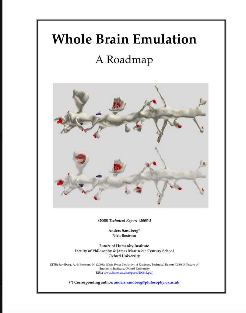 Whole Brain Emulation A Roadmap - Sandberg & Bostrom