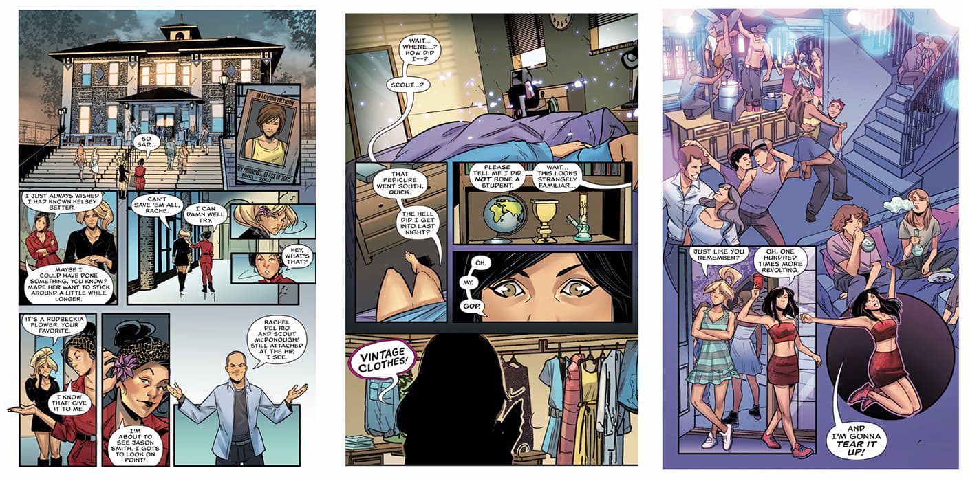 Preview pages from The College Try graphic novel from Maverick and Olivia Cuartero-Briggs